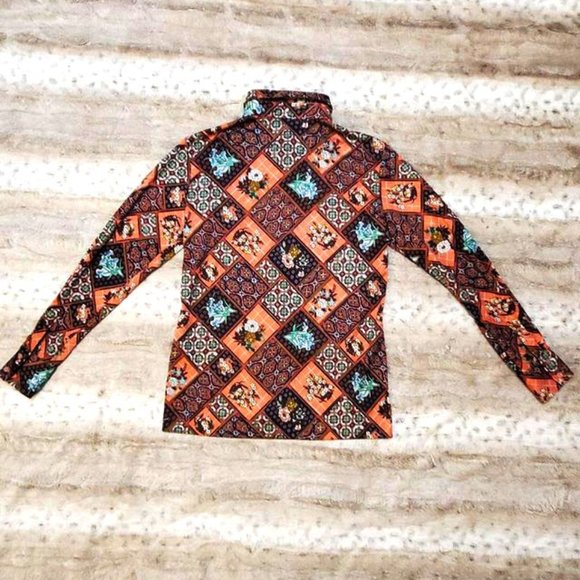 Vintage Coral Floral Disco Shirt - Picture 5 of 5